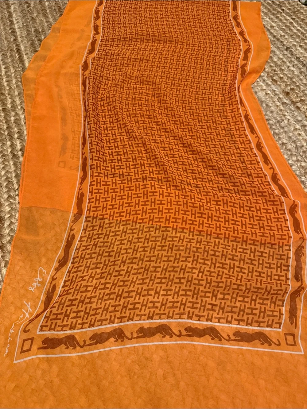 Eddy Hematian “H” print scarf